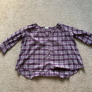 Show Me Your Mumu Purple Plaid Top